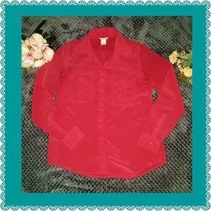 Woman Sz Small Monaco Silk Button up dress shirt.